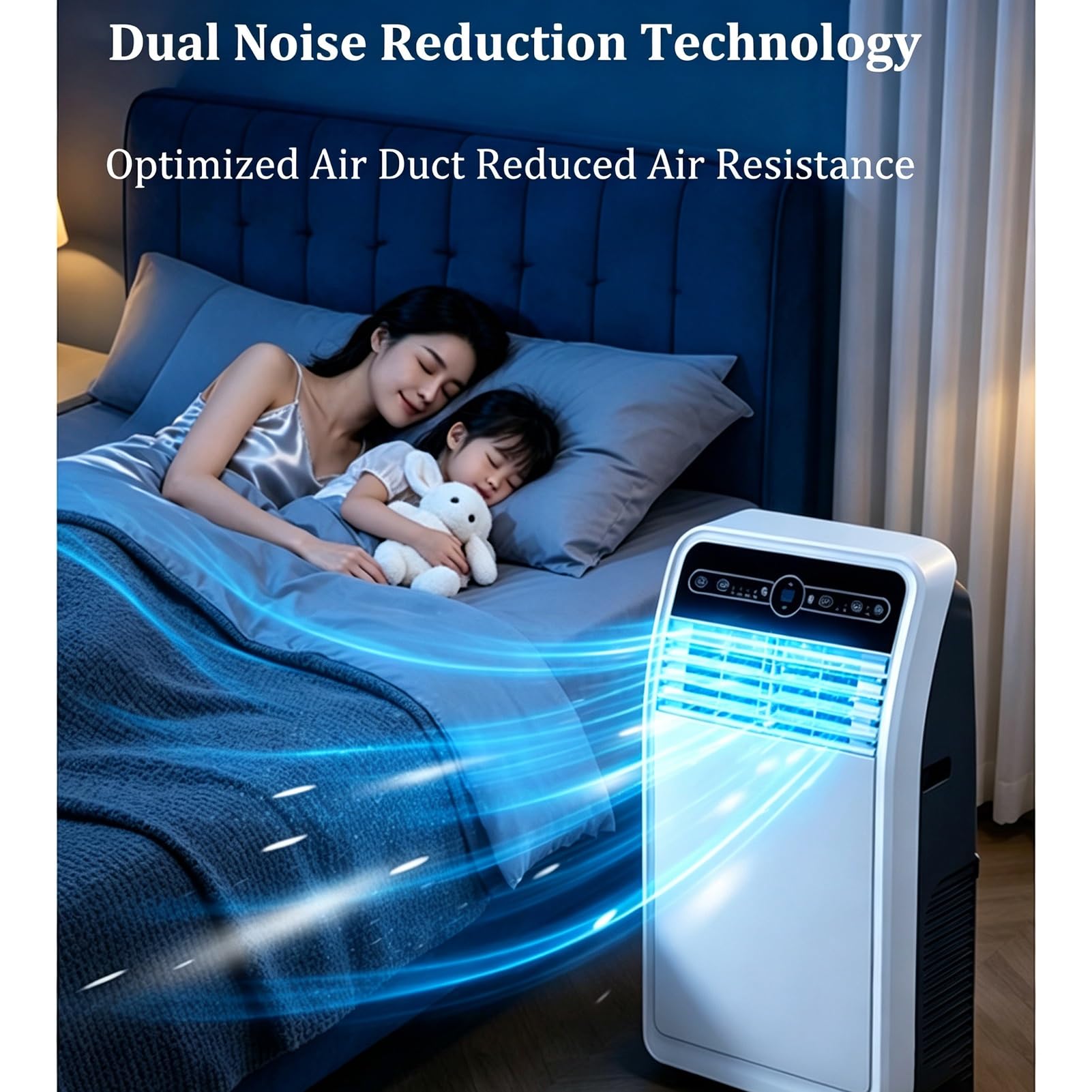 Condizionatore Portatile Da 12.000 BTU Con Telecomando, Unità Mobile 3-in-1 Per Soggiorno, Casa E Ufficio, Oscillazione A 180°, Timer 24 Ore, Kit Per Finestra Incluso