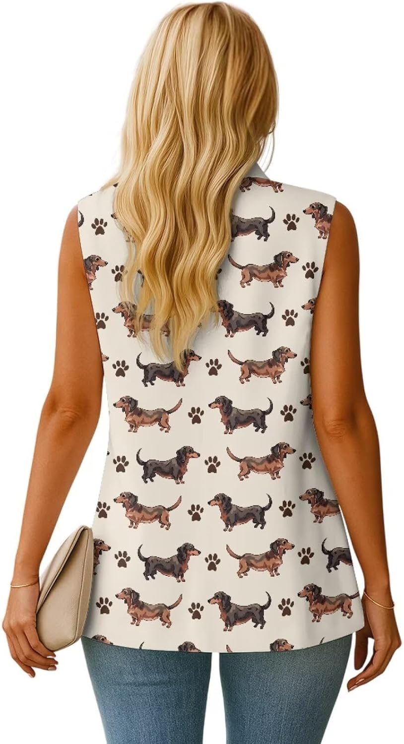 Biyejit Women's One Button V-Neck Suit Vest Dressy Blazer Waistcoat Sleeveless Cardigans Lightweight Long Vest with Pockets