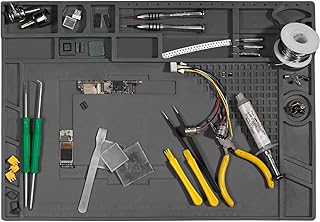 WEP M170 Silicone Soldering Mat 17.3x12.2 inches Heat-resistant with 8 Function Zones, Magnetic Mat/Soldering Mat for, electronics repair, DIY Projects