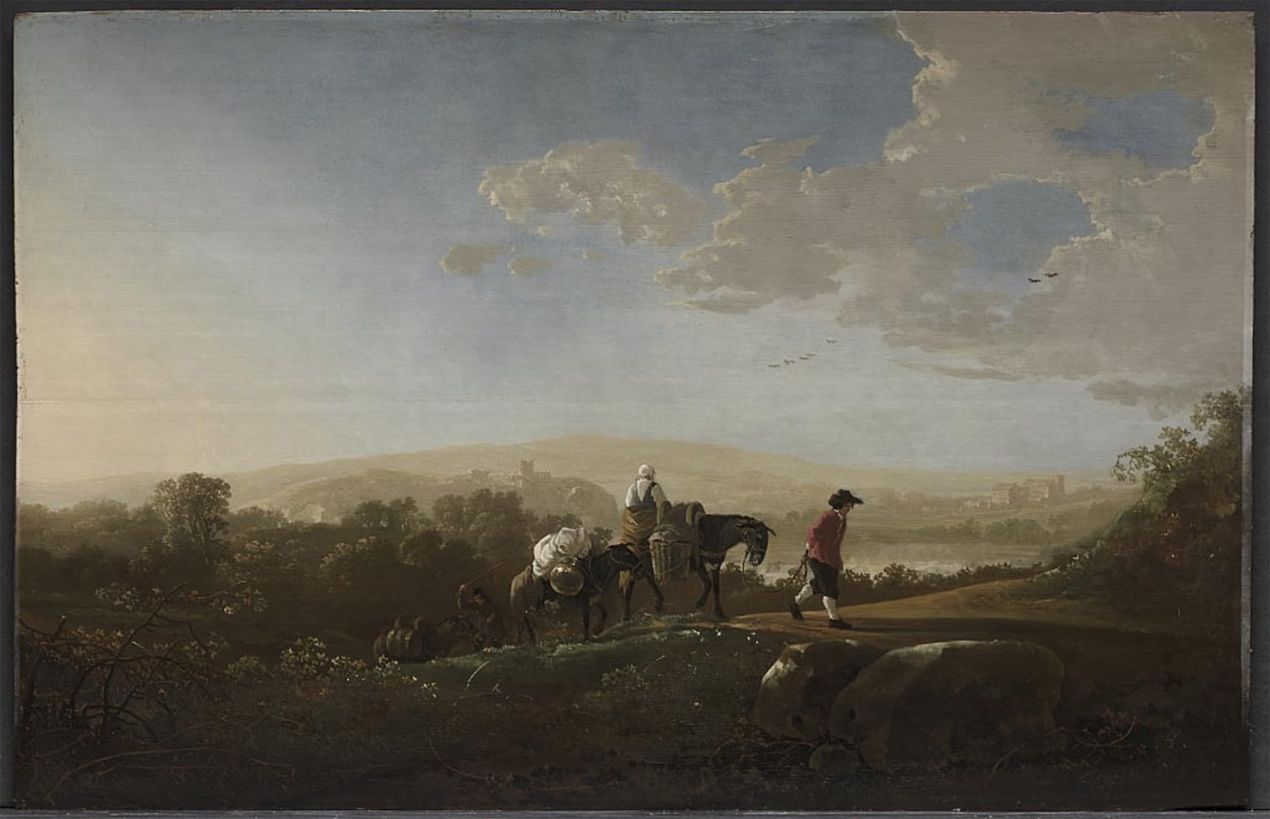 ARTXLXXBN Famous Art Print Poster Vintage Wall Art Travelers in Hilly Countryside by Aelbert Cuyp Canvas Art Poster for Home Decor 60x90cm