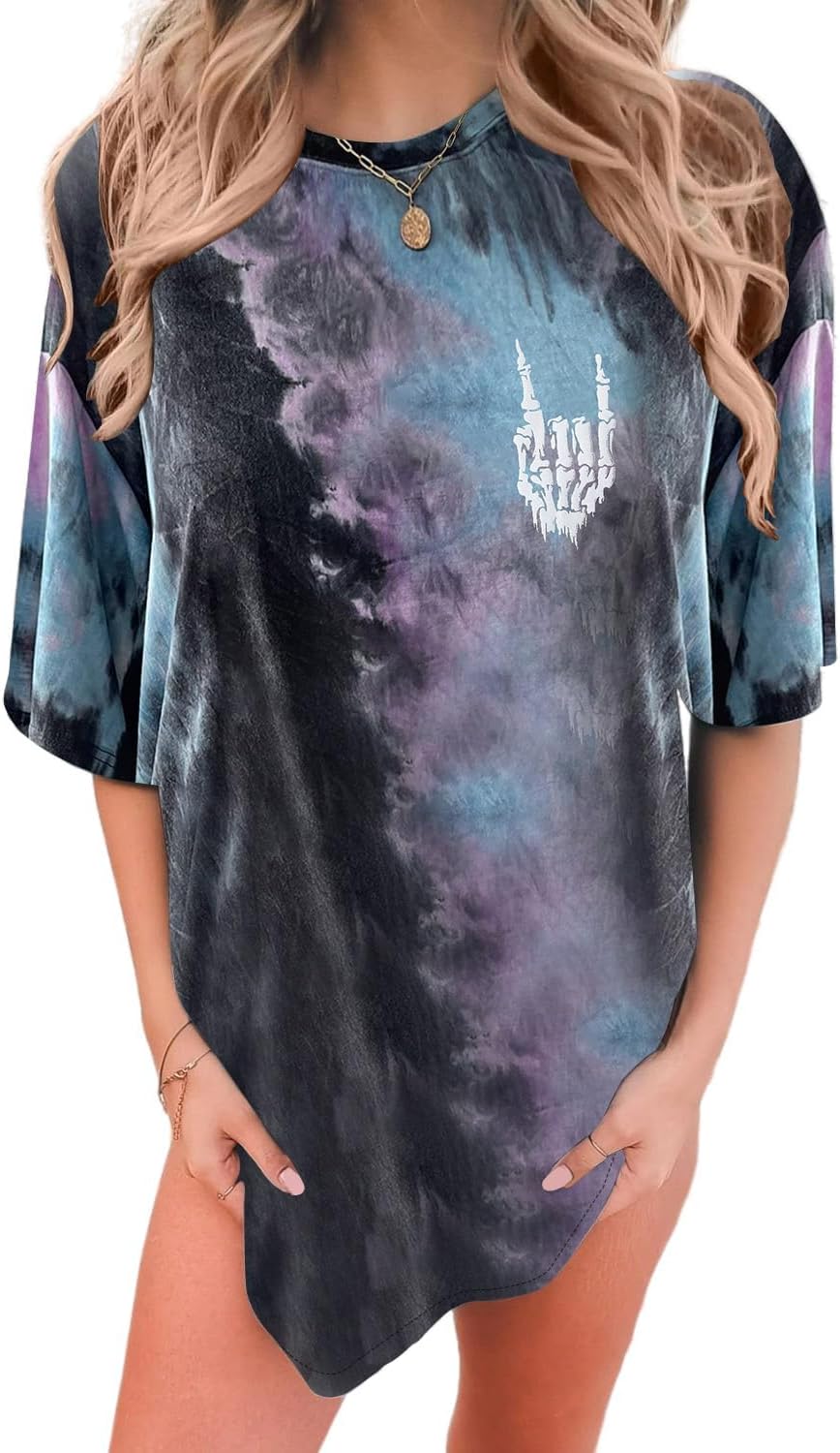 Womens Oversized Graphic Tees Moon Printed Tshirts Butterfly Shirt Vintage Summer Y2K Tops