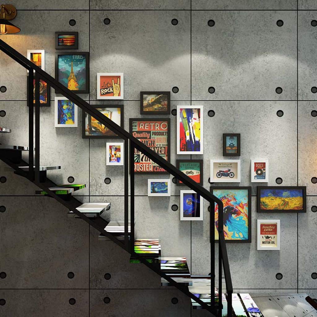 Amazon.com - ZXW Staircase Photo Wall Set, Retro Combination Wall
