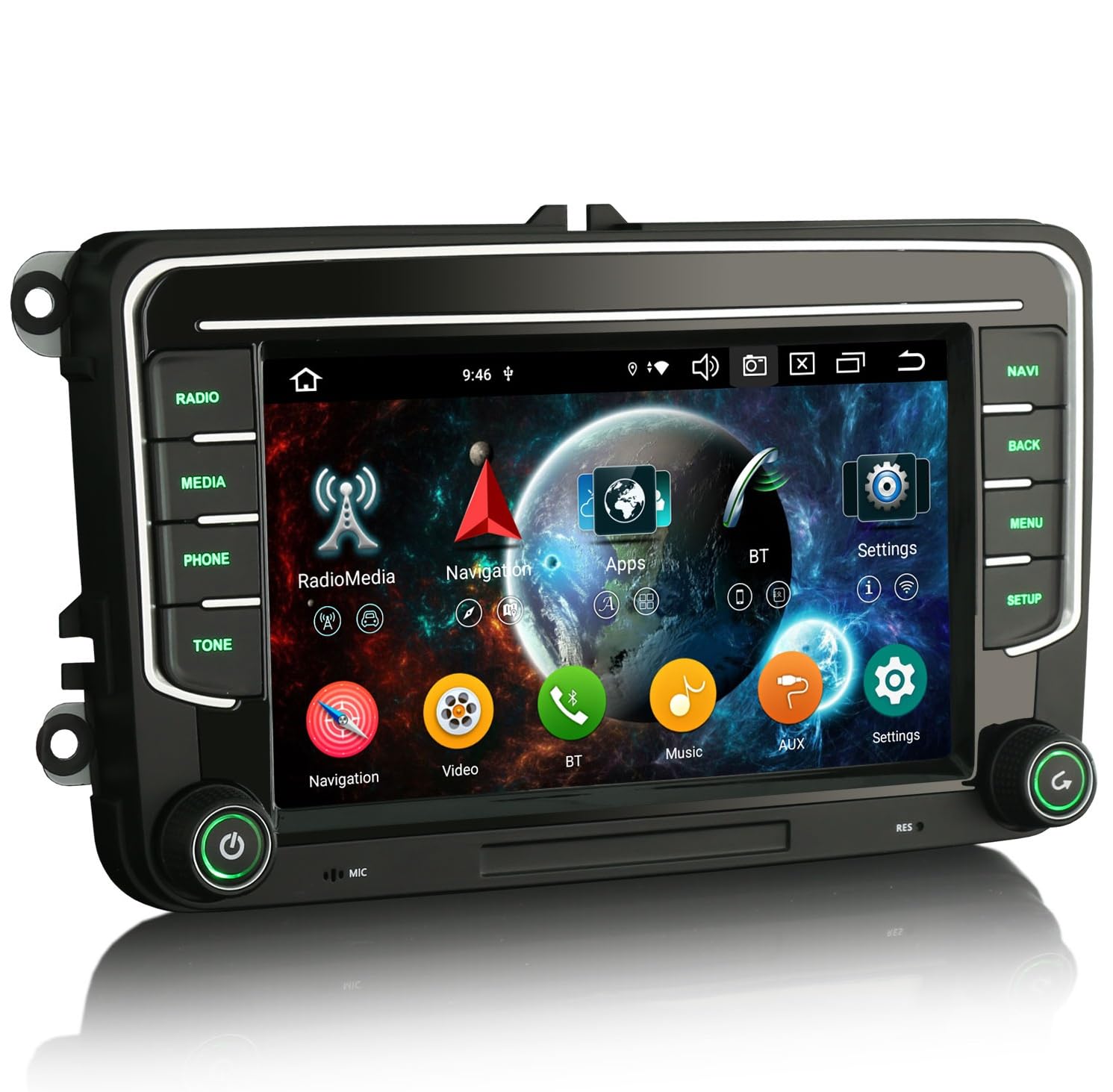 Samochodowe radio samochodowe VW z bezprzewodową nawigacją Carplay Android Auto GPS do VW Golf 5 6 Passat B7 B6 Polo 6R Tiguan Škoda Octavia SEAT León ekran dotykowy WiFi DSP DAB+ SWC Canbus BT 5.0 8