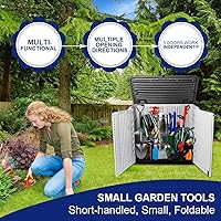 Vista 8 de Kinying - Cobertizo de almacenamiento conveniente horizontal con varias direcciones de apertura, para latas de basura, herramientas, podadora