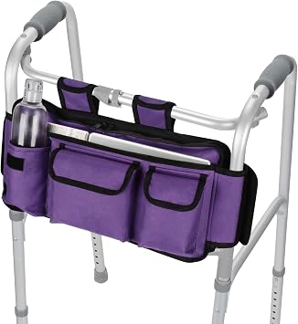 supregear Walker Bag, Walker Basket for Folding Walker for seniors with Multiple Pockets and Zippered Compartment, Water Resistant Walker Attachment Storage Bag