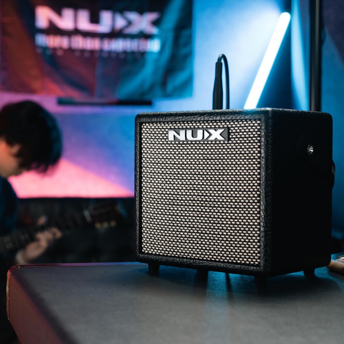 NUX Mighty 8BT MKII 8W Portable Modeling Amp, Acoustic, Electric, Bass Guitar amp Modeling and Cabinet IRs, Bluetooth，36 Default IRs, 6.5” FRFR Speaker,7 Presets, Drum Machine