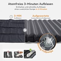 Hikenture Ultrakönnyű Dupla Kempingmatrac - 200x140x10cm Felfújható Matrac 2 Személynek, Beépített Lábpumpával, Túrázáshoz, Kempingezéshez,  6