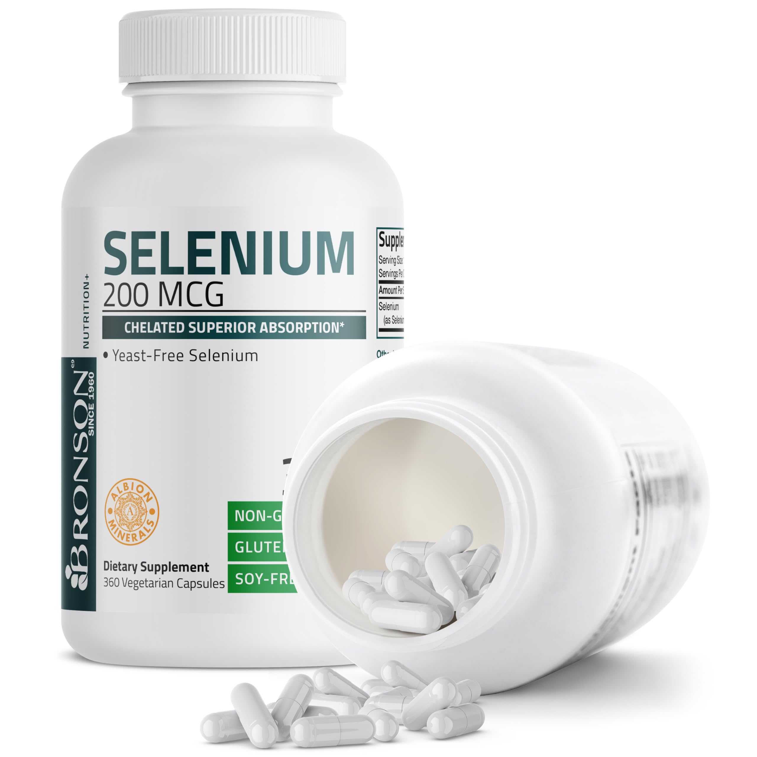 Bronson Selenium 200 mcg Albion Chelated Amino Acid Complex, 360 Capsules — Amazon image 6