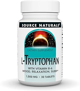 Source Naturals L-Tryptophan with Vitamin B-6 - Support Mood, Relaxation and Sleep* 1000 mg - 30 Tablets