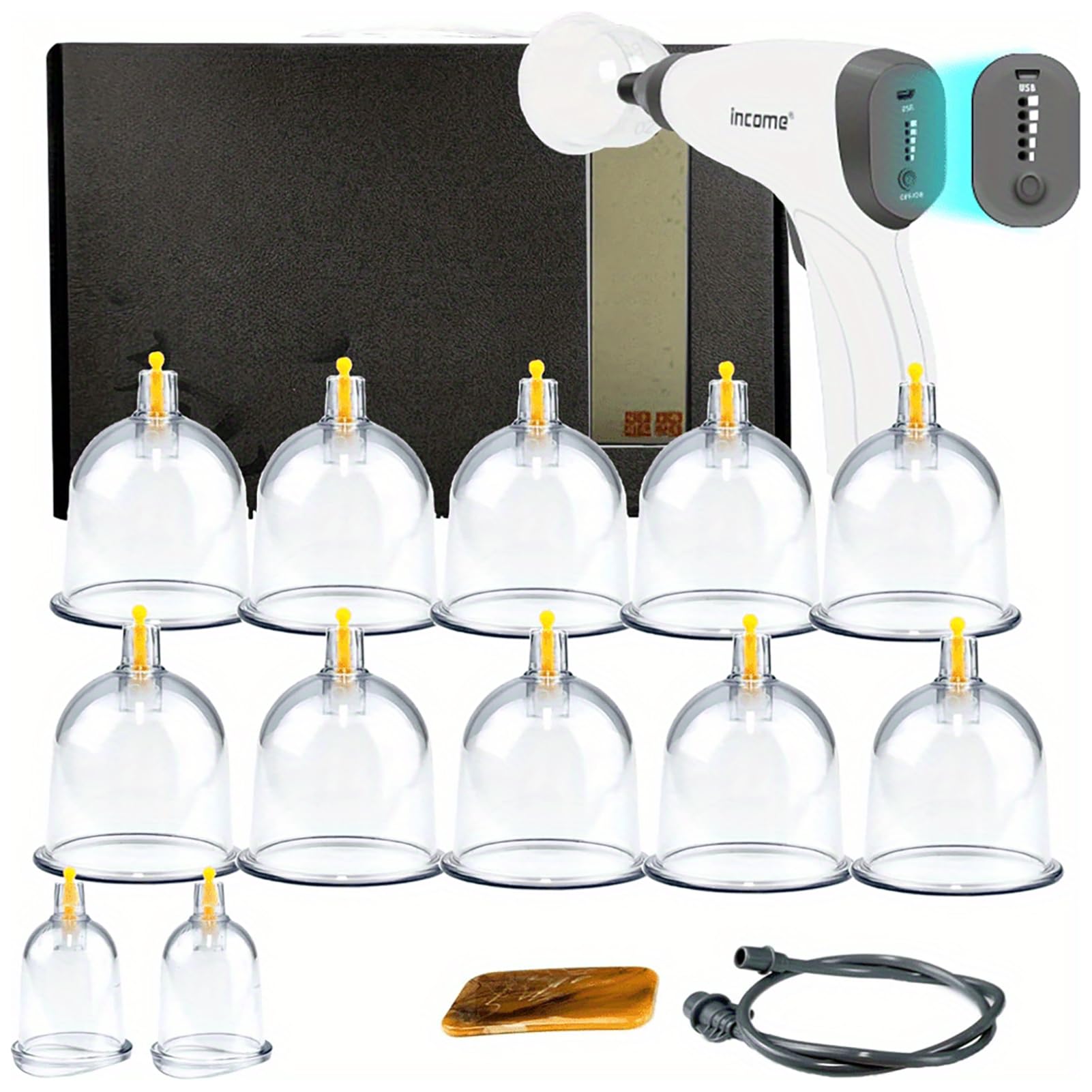 SHINEFUTURECupping Therapy Set with Pump, Electric Cupping Therapy Set 12 Cups, Professionally Chinese Cupping Kit for Massage Therapy with Extension Tube for Massage Therapy