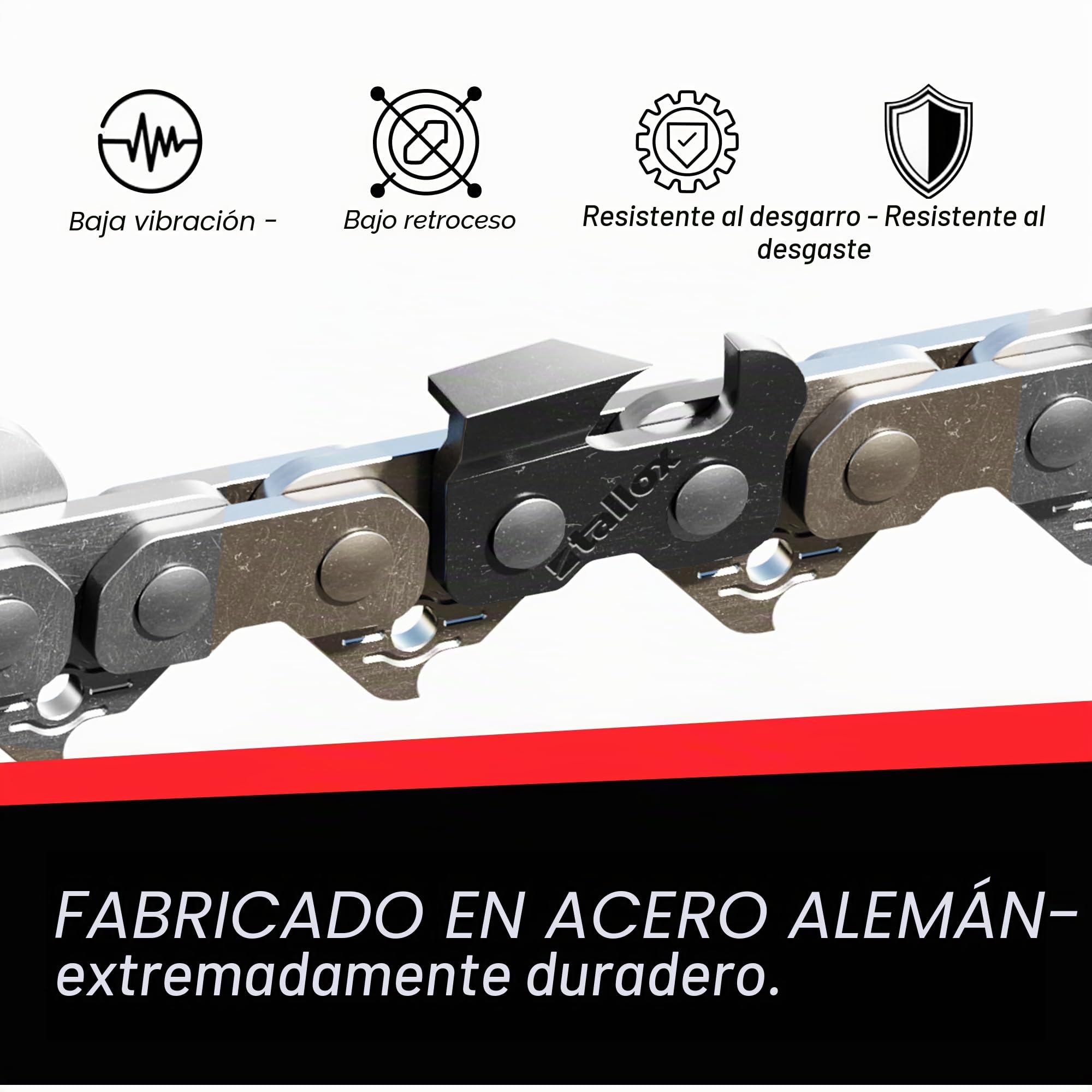 Cadenas profesionales Tallox para espadas y sierras de 3 3/8 pulgadas, 1,3 mm, 1,3 mm, 52 TG, espada de 35 cm, compatibles con Bosch Dolmar Hitachi Echo Echo Einhell Husqvarna y otras