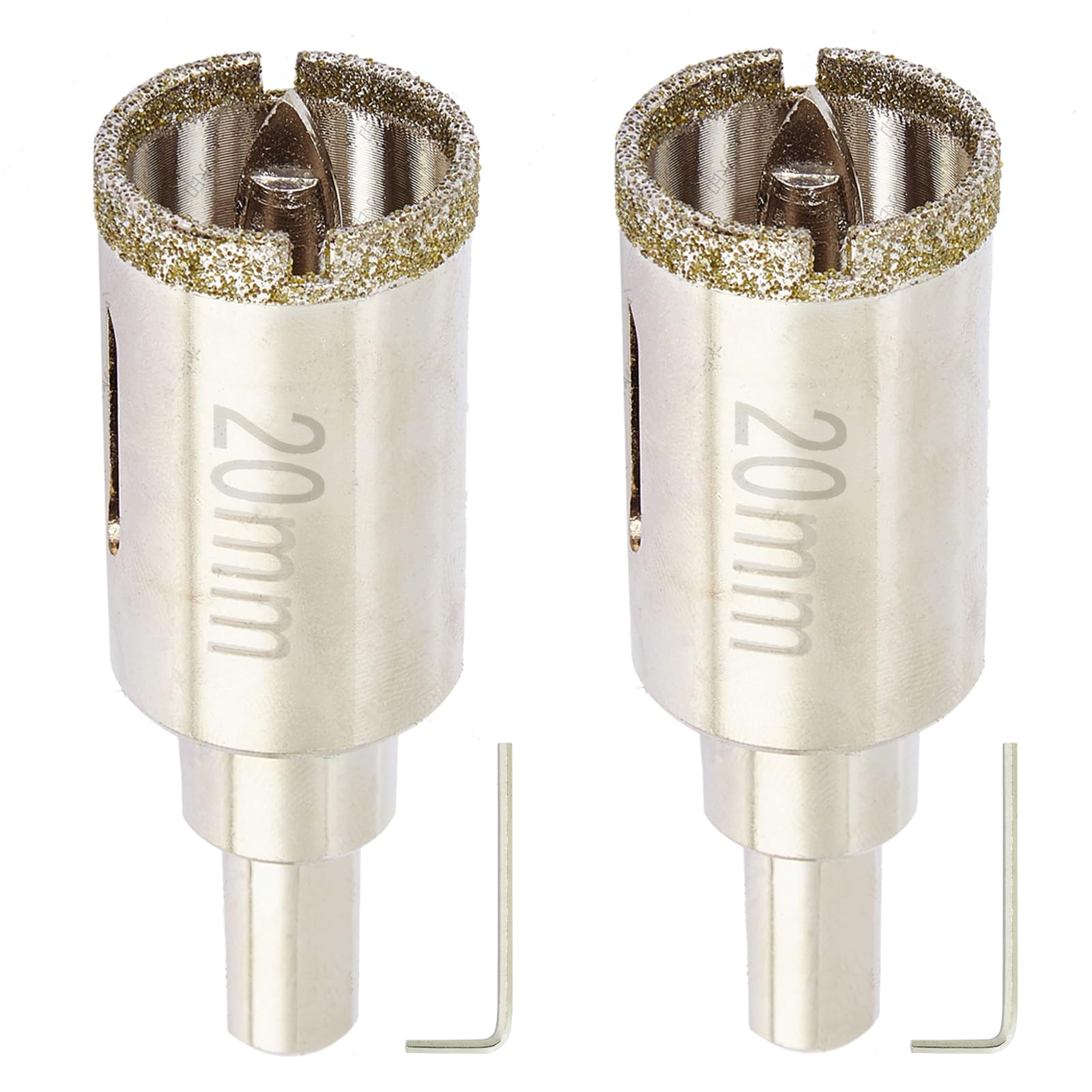 3/4" Diamond Hole Saw with Pilot Bit, 3/4" Tile Drill Bits for Porcelain Tile, Granite, Ceramic, Marble, Glass, Stones, 1 3/8" Depth of Cut (20mm*2 PCS)