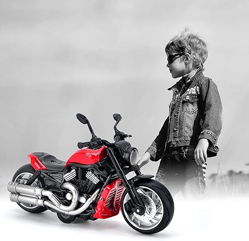 Miniatura 21 de Motocicleta de juguete, juguete de motocicleta con sonidos y luces, modelo de motocicleta de aleación 1:12 para niños, juguete de motocicleta