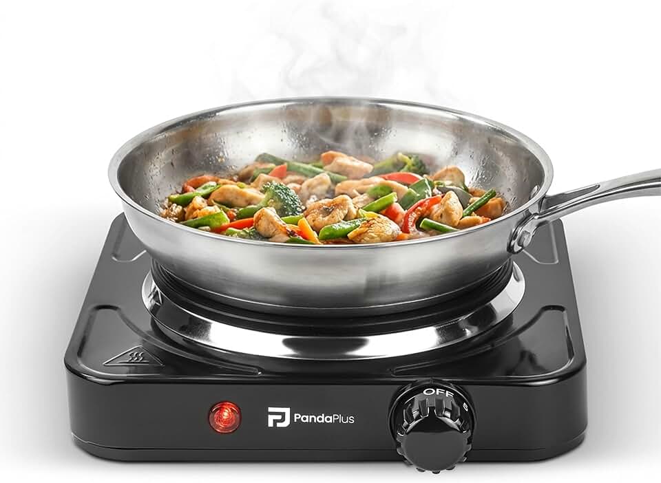 Fogão Cooktop De Mesa Elétrico Fogareiro Portátil Panda Plus 1 Boca 1000W Preto 110/220V (Preto 220V)