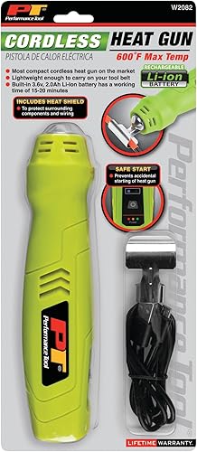 Miniatura 7 de Performance Tool W2082 Pistola de calor inalámbrica recargable compacta, salida máxima de 600 grados, para resina epoxi, envoltura de vinilo, tubo