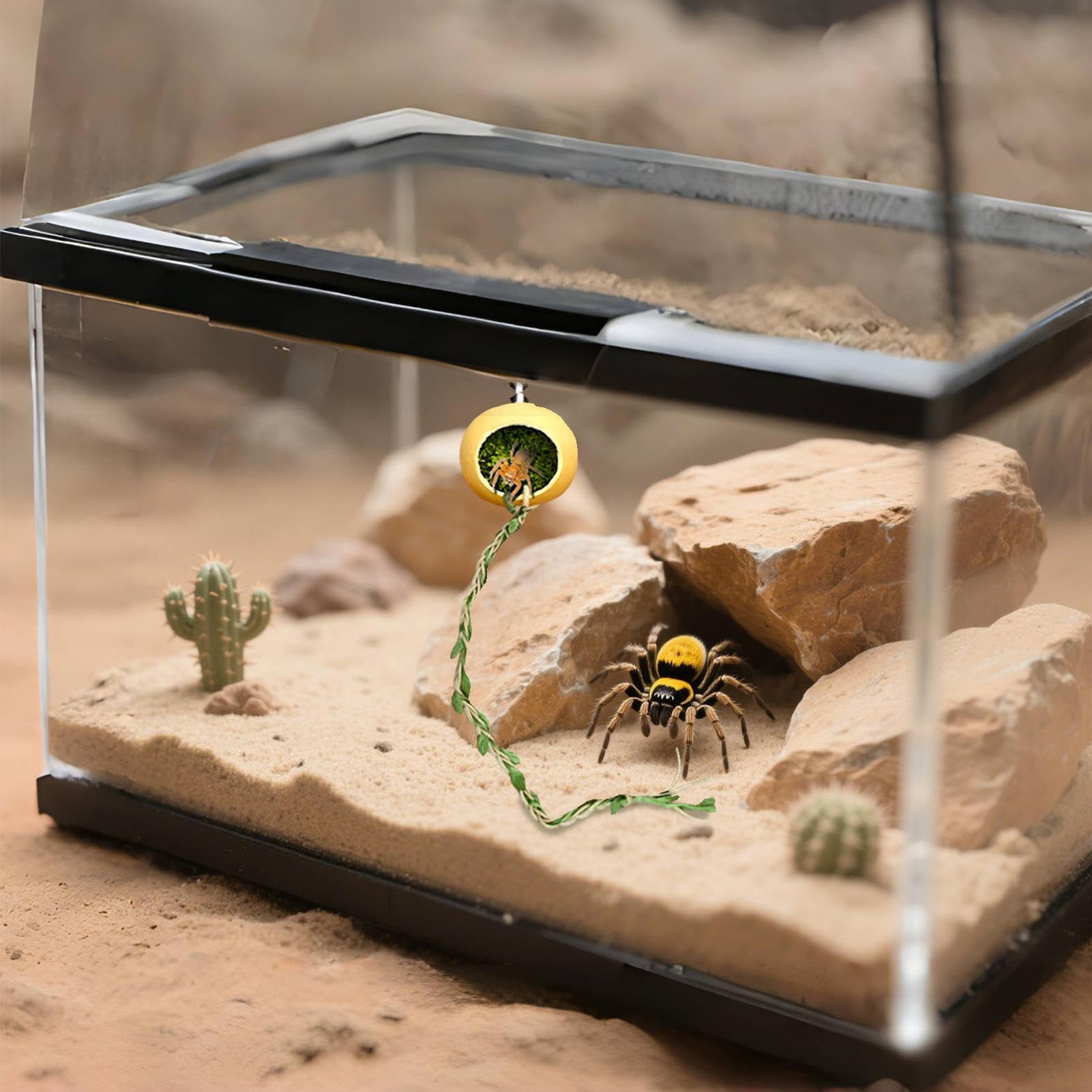 Akcesoria do terrarium dla skakunów Dekoracje kryjówek i schronień | Legowisko Skakunów Akcesoria kryjówki małych gadów, stawonogów,