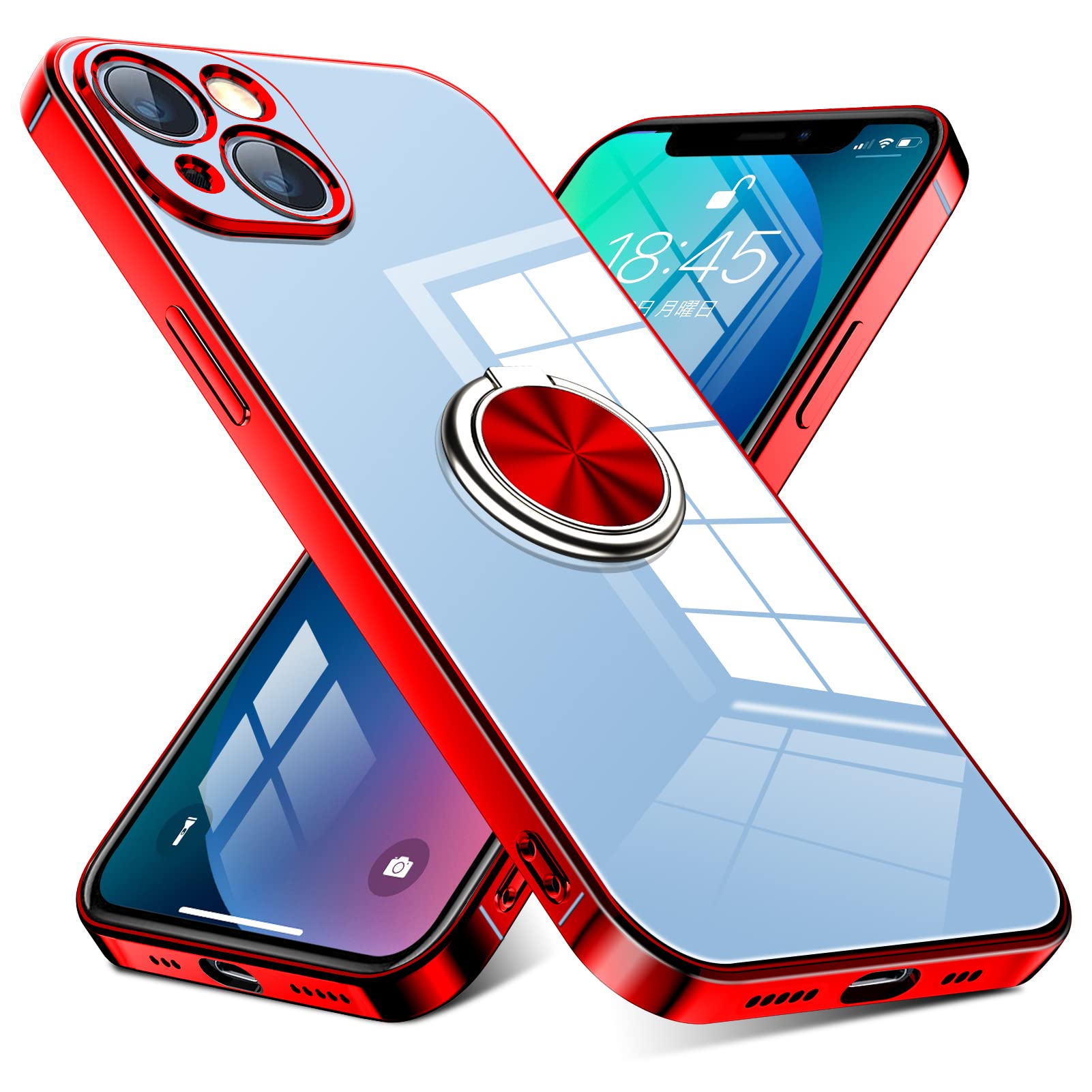 Amazon.co.jp: iPhone 13 Mini 用 ケース リング付き クリア 耐