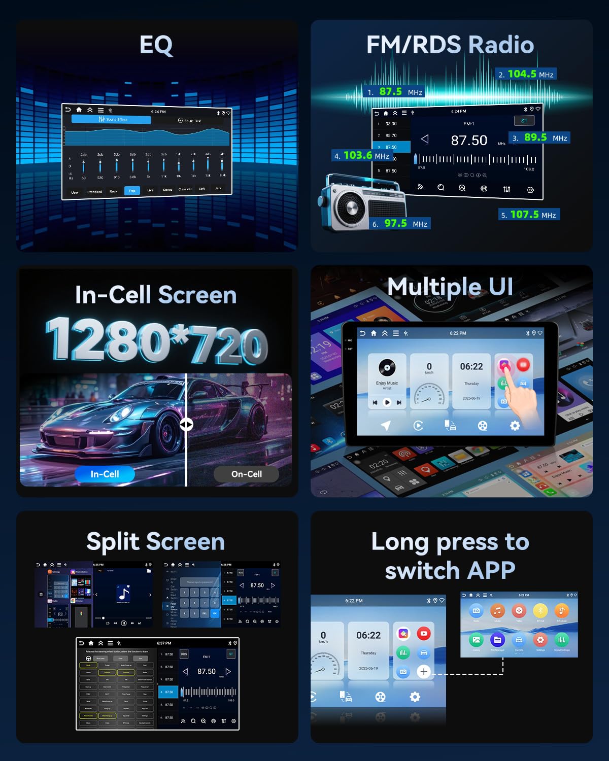SIXWIN 4+64G Android 15 Radio Coche para Nissan Qashqai J10 2006-2016 con CarPlay&Android Auto,9 Pulgadas Pantalla Táctil con Bluetooth/WiFi/GPS/FM/RDS/USB+AHD Cámara