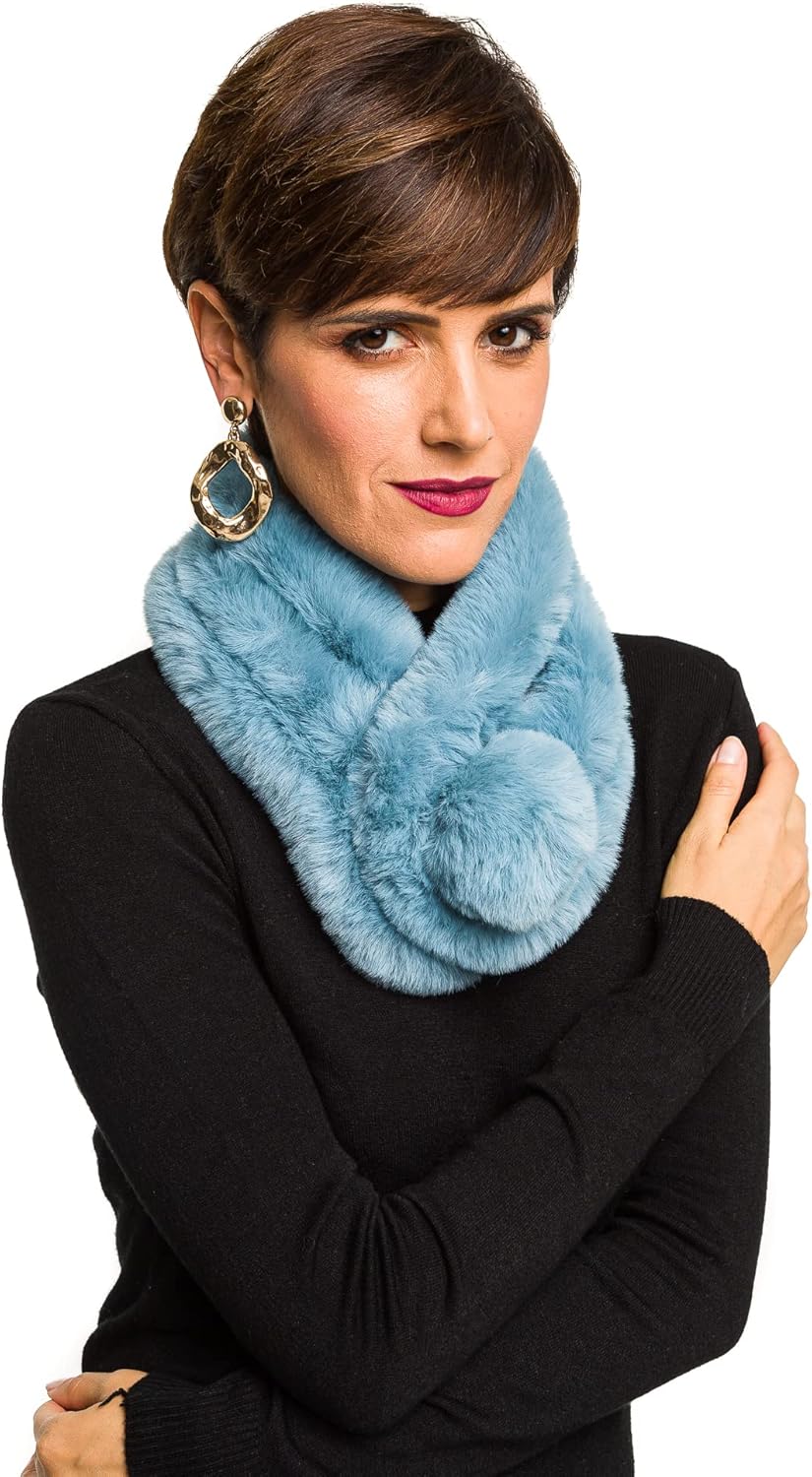 Fur Collar Scarf for Women Faux Fur Scarves Neck Shrug for Spring Fall Winter Coat Dress - Image 3