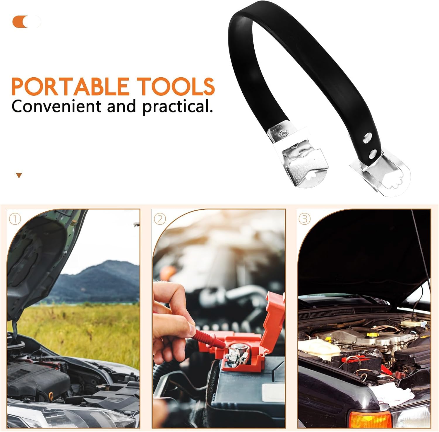 Heavy Duty Car Battery Carrier Handle Strap Portable Battery Lifting Tool for Outdoor Camping Automotive