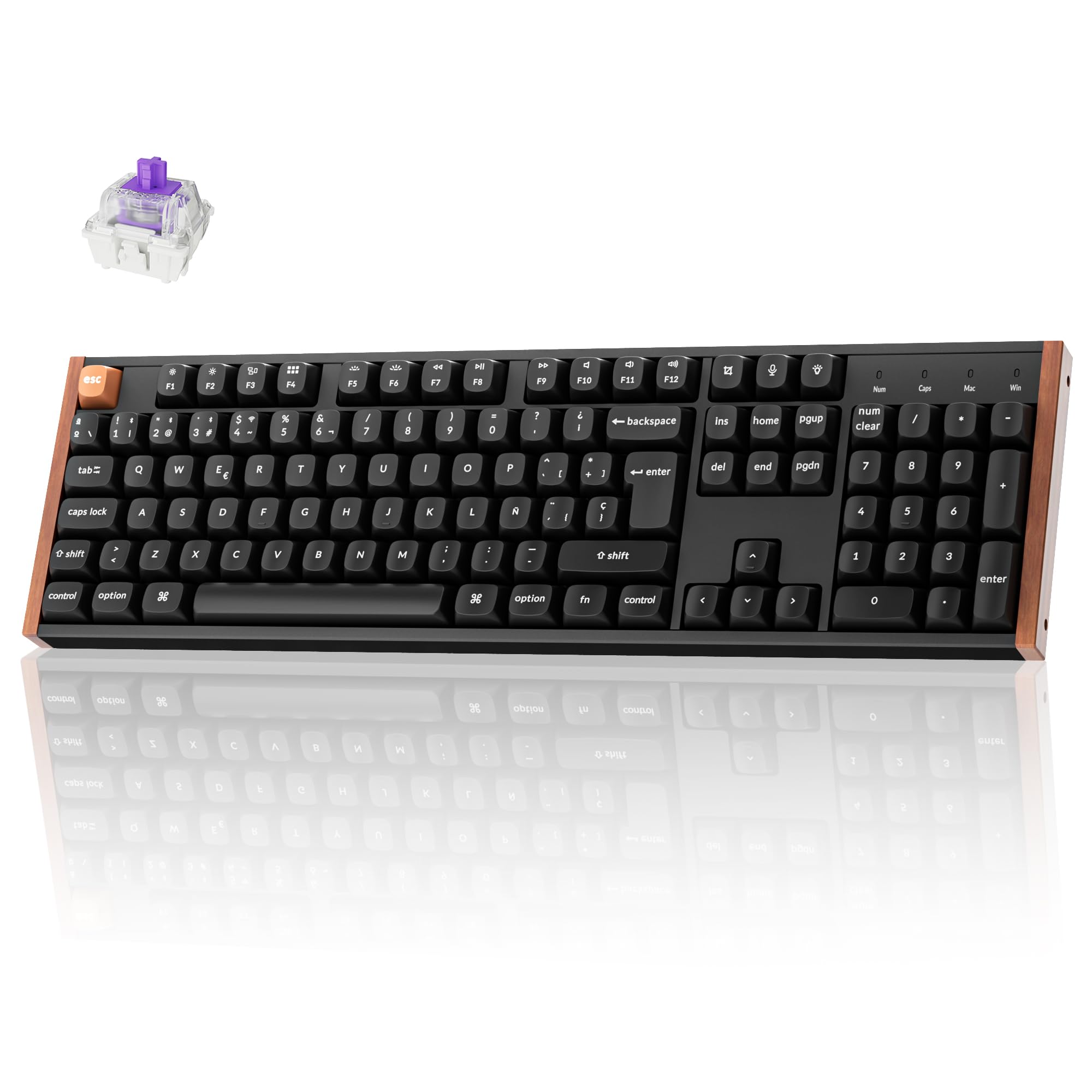 Keychron K10 HE Teclado Gaming Inalámbrico, ISO-ES 100%, Interruptores Magnéticos de Efecto Hall, 2,4 GHz/Bluetooth 5.2, Teclado Programable Compatible con Mac y Windows, Edición Especial – Negro