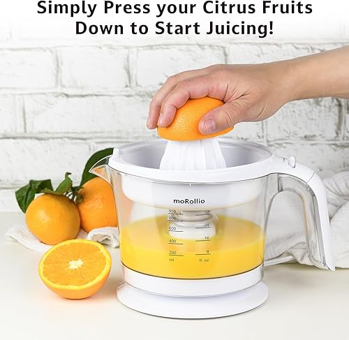 Miniatura 4 de Exprimidor de cítricos, exprimidor de naranja  Exprimidor eléctrico de jugo de cítricos con control de pulpa ajustable, 32 onzas  para naranjas,