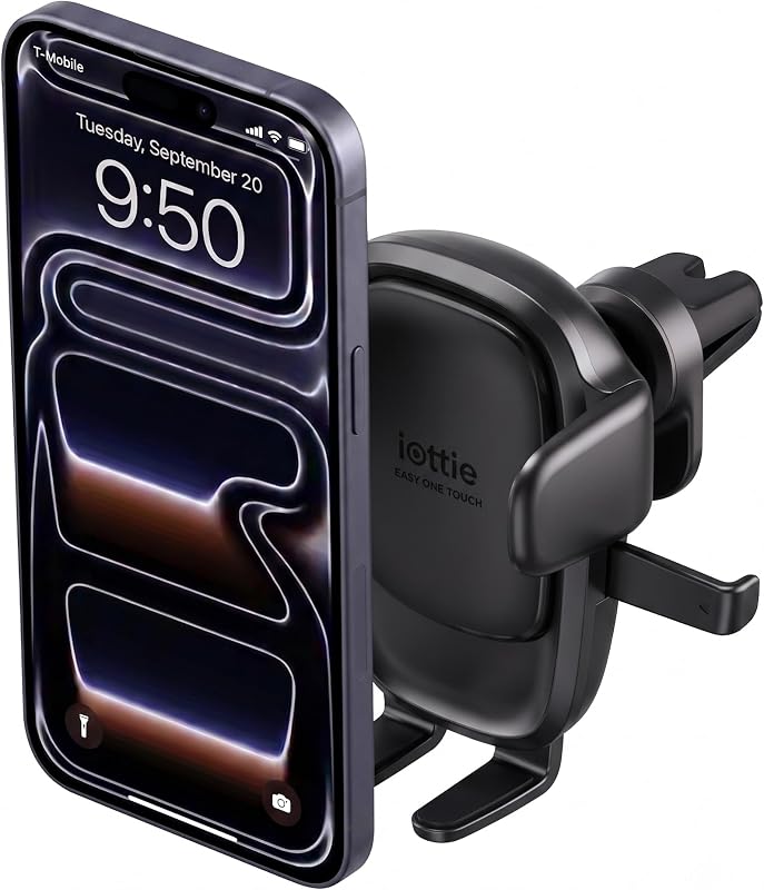 Easy One Touch Advanced Air Vent Car Phone Mount - Universal Cell Phone Holder for iPhone, Google, Samsung, Moto, LG, and All Other Smartphones