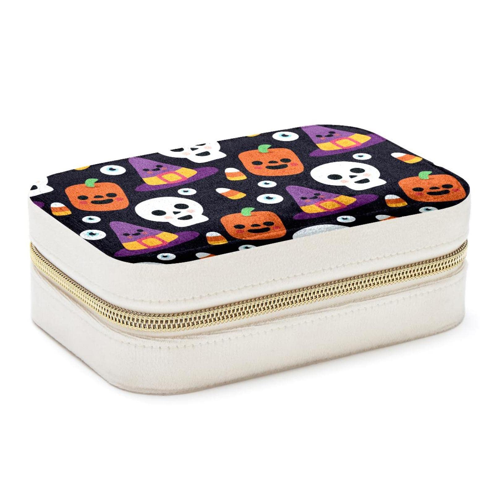 Boîte à bijoux de voyage Halloween pour ranger boucles d'oreilles et colliers