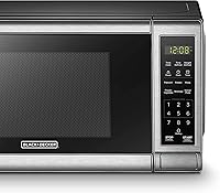 Vista 8 de BLACK+DECKER EM720CB7 Horno microondas digital con puerta giratoria con botón, bloqueo de seguridad para niños, 700 W, acero inoxidable, 0.7 pies