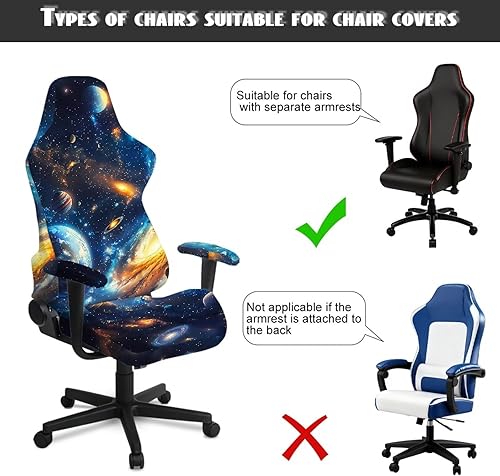Miniatura 7 de Cosmic Galaxy - Fundas para sillas de videojuegos, resistentes a los arañazos, color azul, con cremallera, antideslizante, protector para silla de