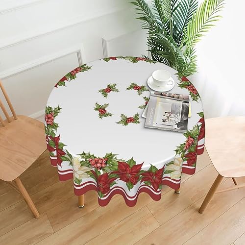 Miniatura 7 de Mantel redondo de otoño de 60 pulgadas, color naranja quemado, mantel de poliéster resistente a las manchas, mantel de cosecha para el día de Acción