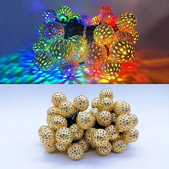 Solar String Lights Outdoor, 8 Modes 23ft 50LED Garden Lights Solar Fairy Lights Waterproof Lighting for Gazebo, Fence, Wall, Patio,Wedding,Christmas(Multicolor)