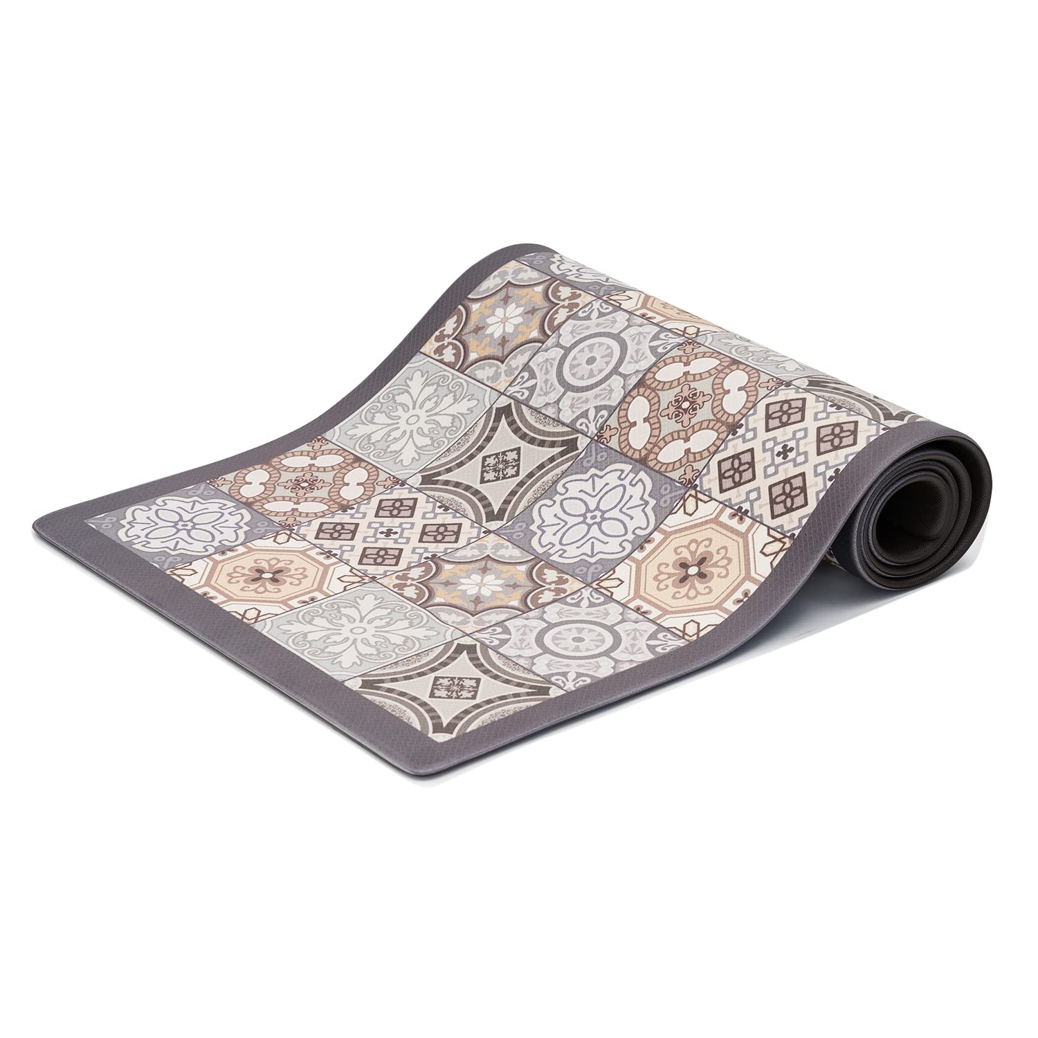 RECYCO Tapete de Cocina Cocina, 60 x 180, 10 mm de Grosor, Antideslizante, Impermeable, Lavable, antifatiga, fácil Cuidado, tapete de Cocina de PVC (azulejo)