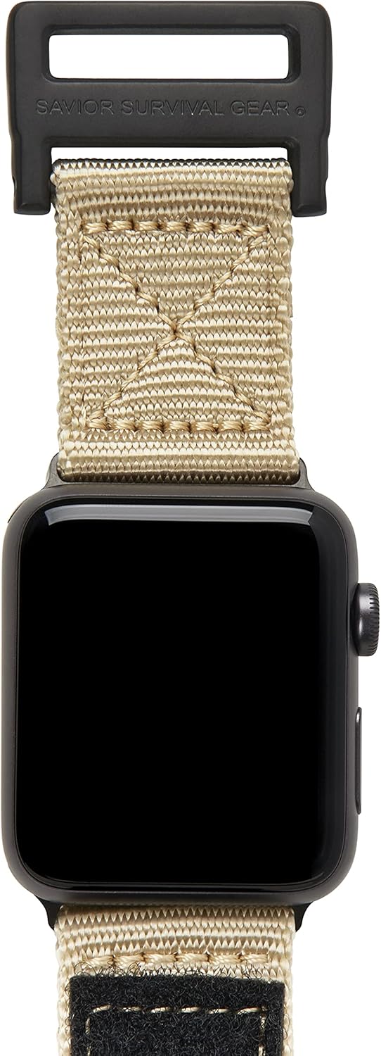 Savior Survival Gear Nylon Watch Band Compatible with Apple Watch 42mm/44mm/45mm/49mm (iWatch Series Ultra 9/8/7/6/5/4/3/2/1/SE) - Adjustable Sport Loop Replacement Apple Watch Band