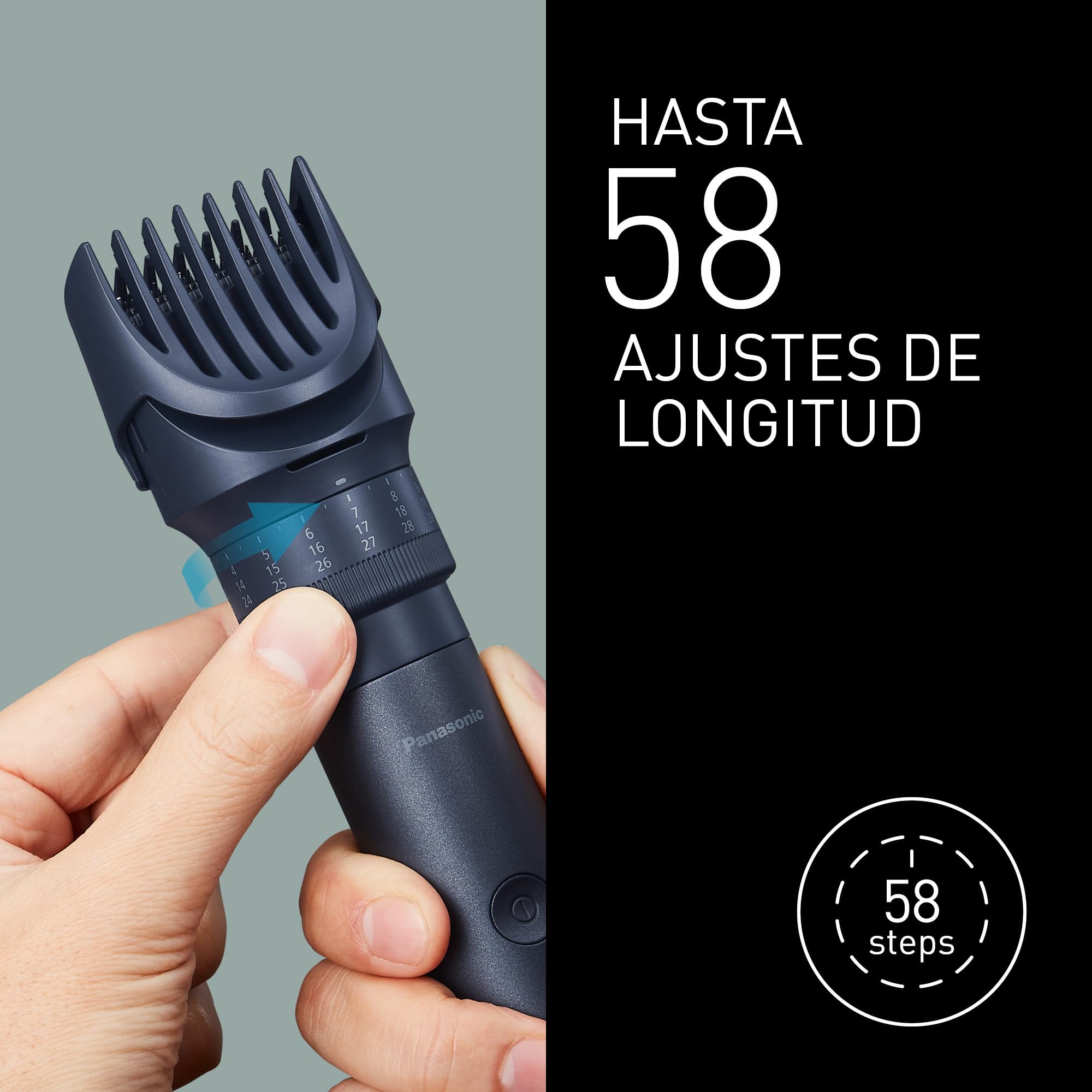 Panasonic MULTISHAPE ER-CKL2, ER-CDT1 & ER-CFB1 Paquete, Unidad principal, Accesorios Cabezales de Afeitado y Recorte, Cortabarbas y cortapelos, Cepillo Facial con batería de ion-litio, Negro