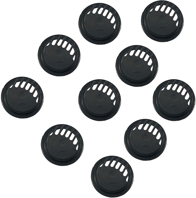 WedDecor Round Activated Carbon Protective Filters Accessories Anti-Pollution Dust mask valve Face mask Cover Mouth Filters with 7 Exhaust Values for Running, Cycling & Other Activities (Black) 10 Pcs