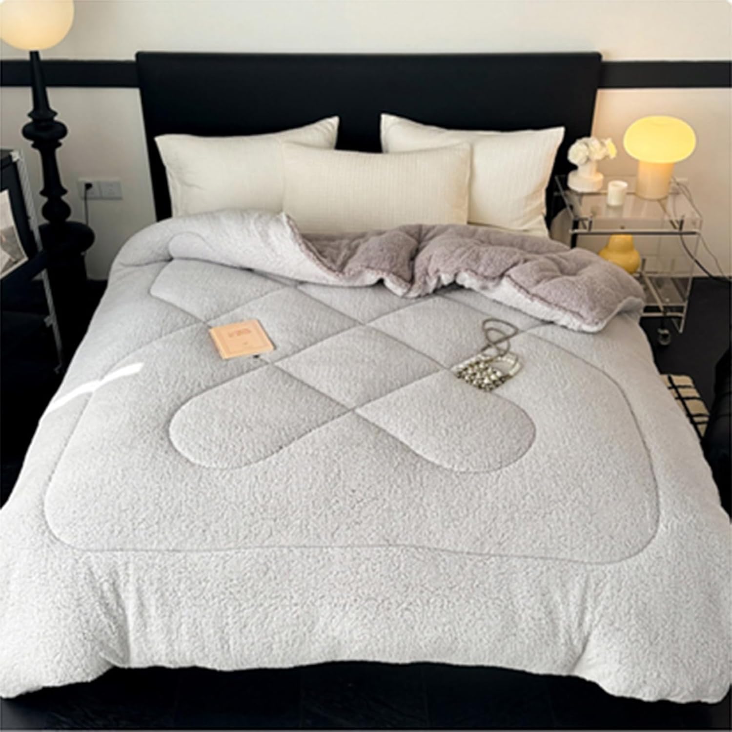 Edredon Warm in Winter, Fluffy Duvet, Reversible Down Duvet, Blankets, Thick and Warm Cashmere Edredon, Thick Winter Blankets (I,150 x 200 cm/2.5 kg)