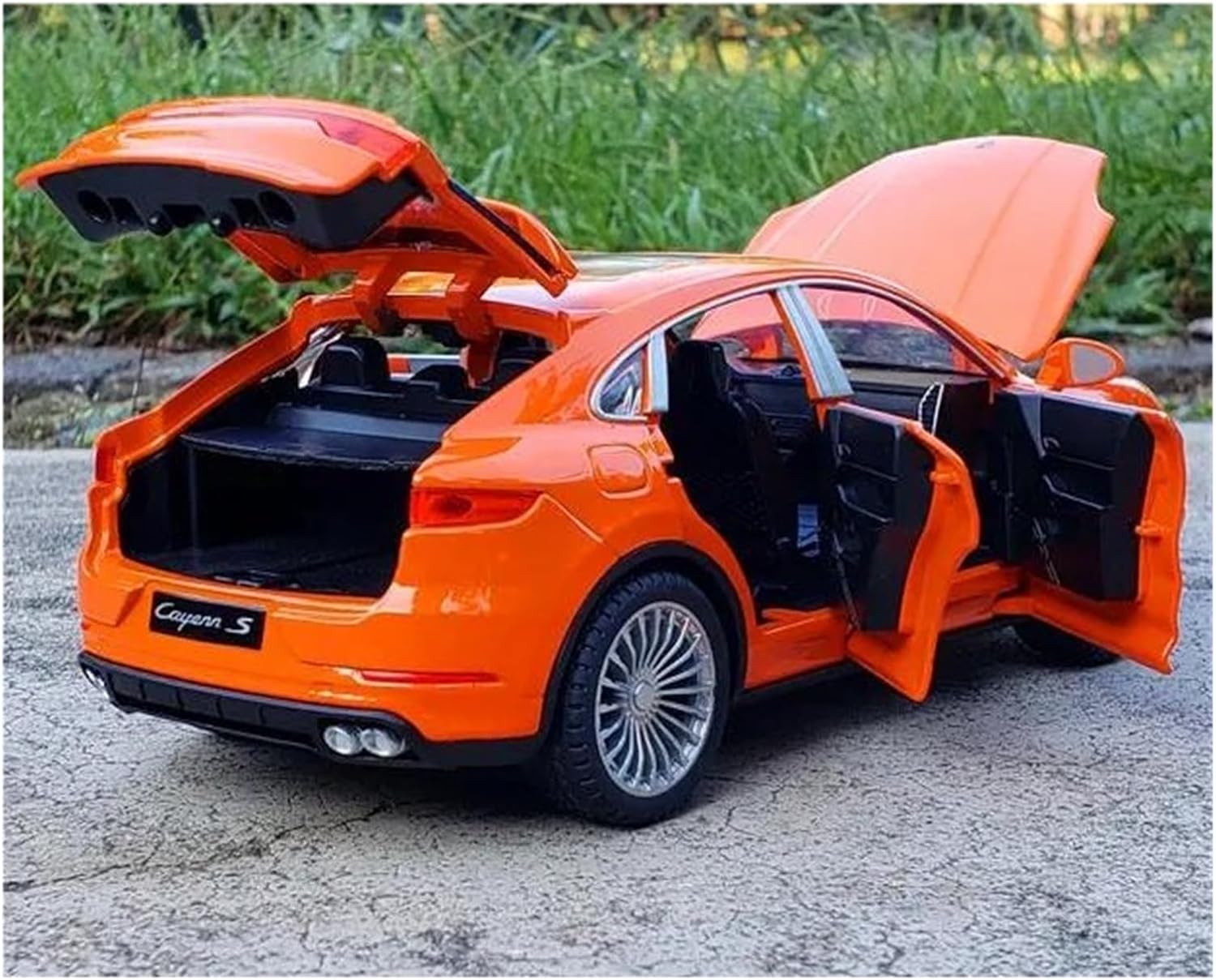 Scale car Model 1:24 for Cayenne S SUV Alloy Car Model Die Cast Metal Vehicles Model Proportional Car Model Put in Bookcase Suitable for Display(Black)