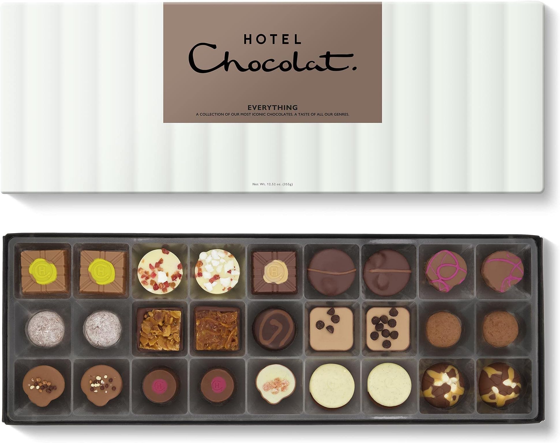 Hotel Chocolat Everything Sleekster - Chocolate Gift Box, 355g - Milk, White & Dark Chocolates Ideal for Birthday, Thank You, Mother's day, Easter - Gifts For Her & Him