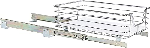 Miniatura 10 de Household Essentials Glidez - Organizador multiusos de acero cromado con forro de plástico para uso debajo del gabinete, diseño de 1 nivel, se