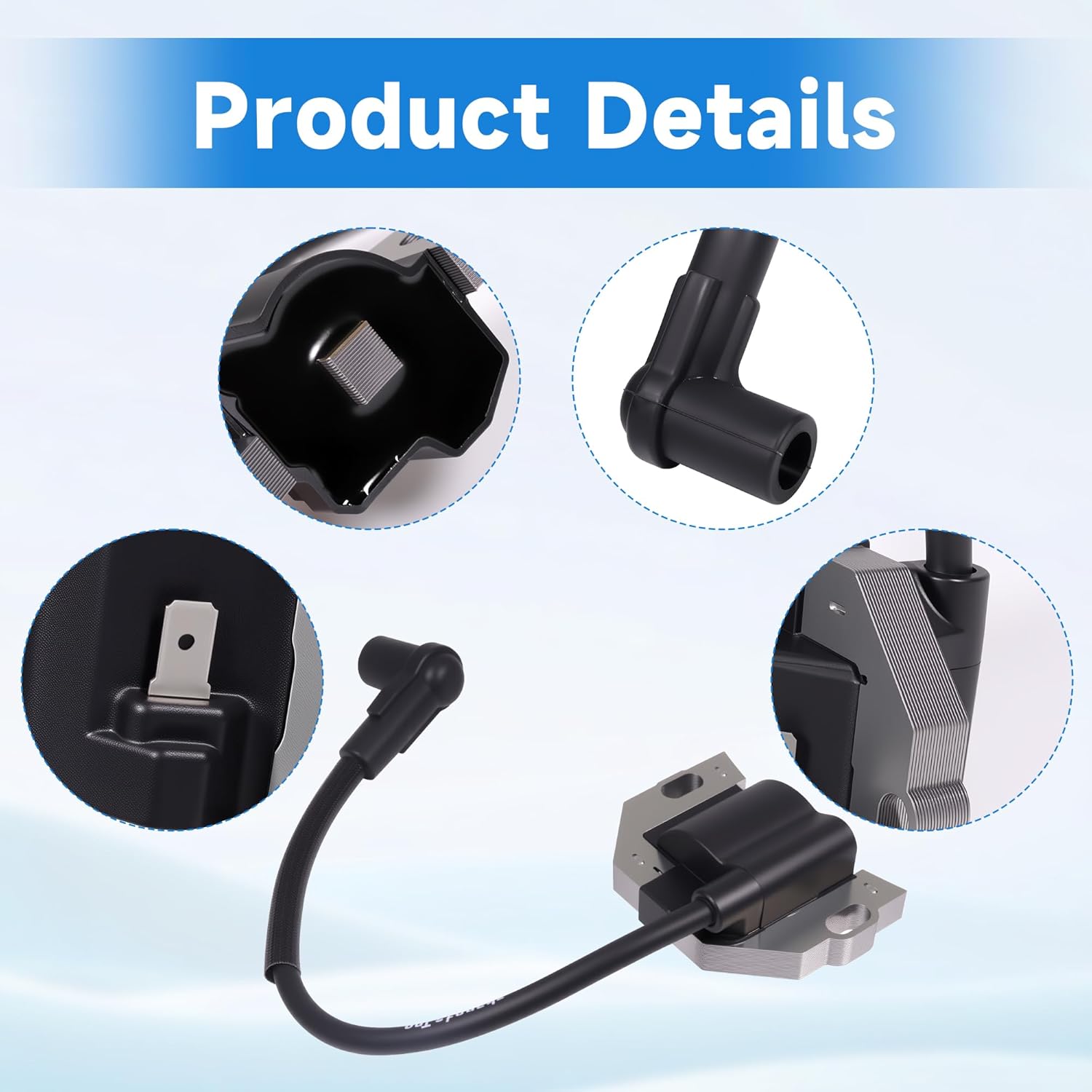 2Pack 21171-0743 Ignition Coil and Spark Plug for Kawasaki FR730V FX691V FR691V FR651V FX801V FX850V FX751V FX651V FS541V FS481V FS600V FX730V FX921V Replace 211710743 21171-0711 211710711