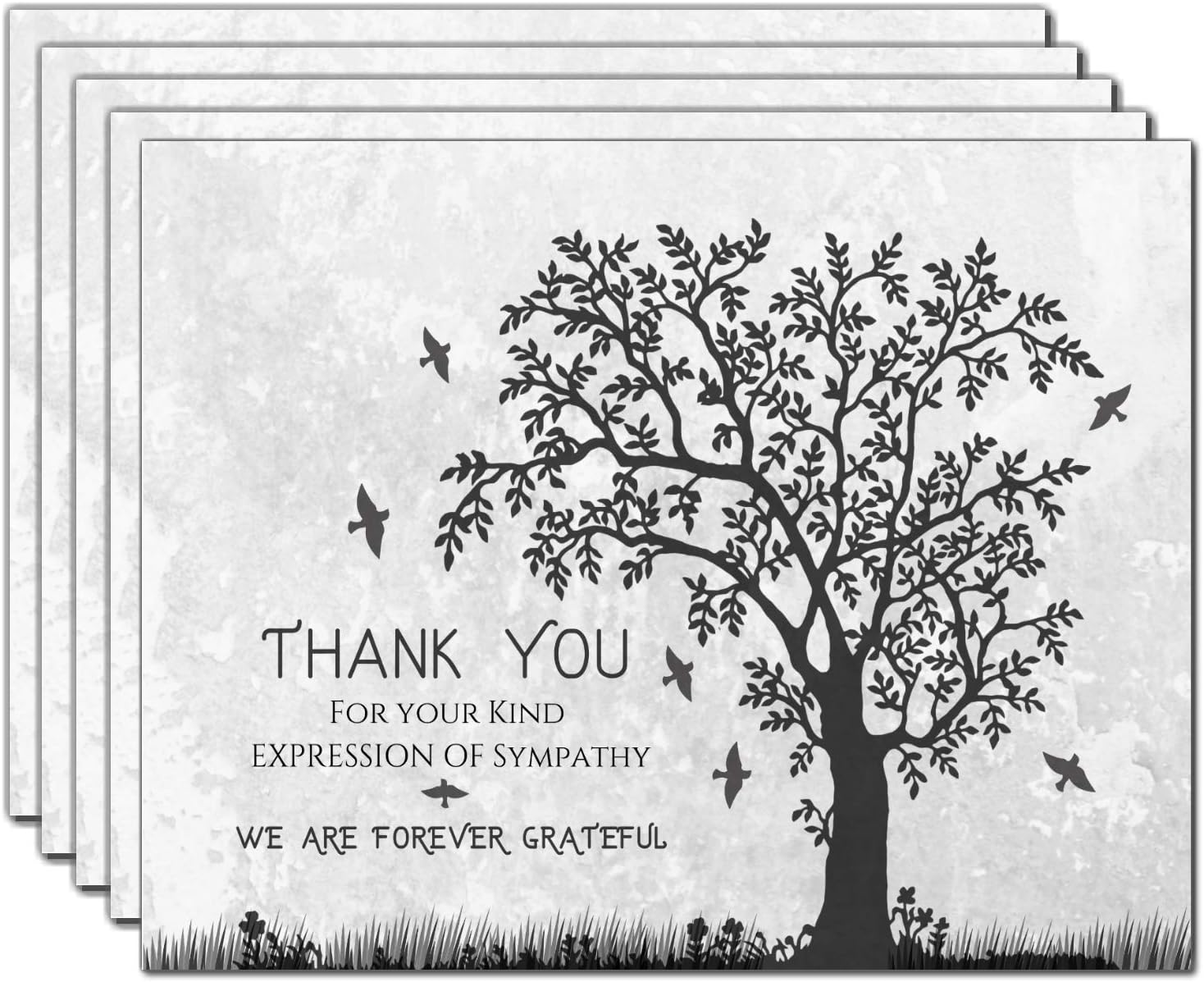 Funeral thank you cards with envelopes Celebration of life Floral Tree acknowledgment memorial Sympathy Christian Thank you notes (40 Pack)