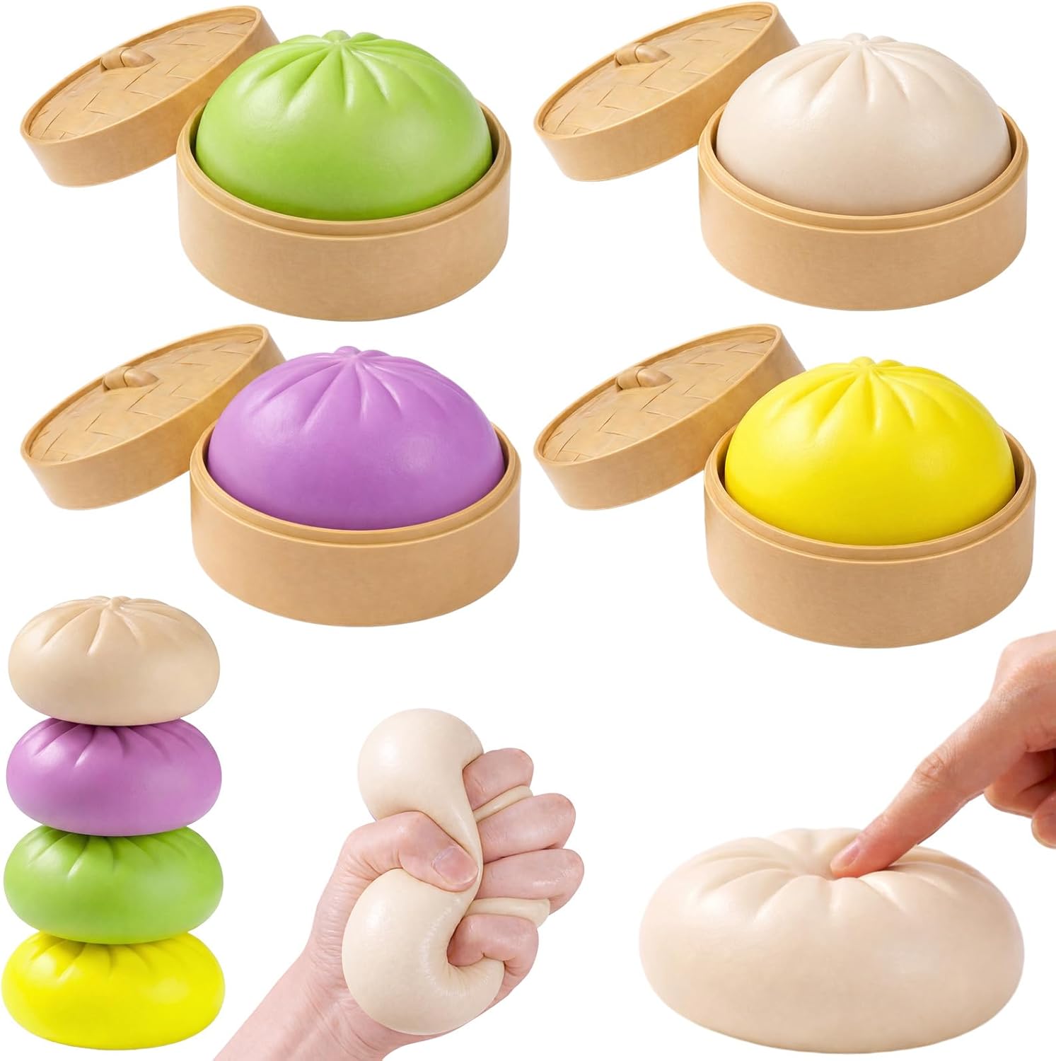 Dumpling Squishy Mystery Box Squeeze Toy, Squishy Dumpling Fidget Toys for Adults, Stress Relief Sensory Toy(Purple)