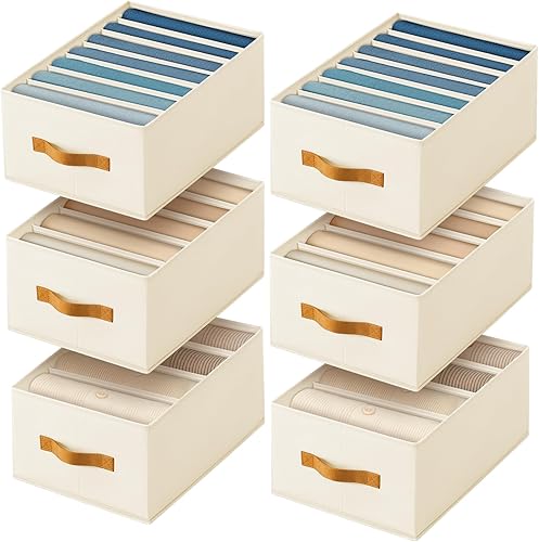 Organizadores de ropa y almacenamiento Organizador de jeans de tela de 457 con asas, organizadores plegables de armario, organizador de armario