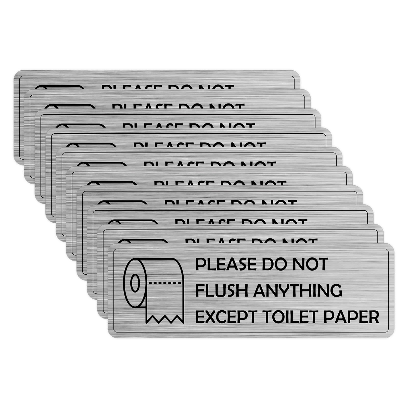 10PCS Do Not Flush Rules Bathroom Signs Self-Adhesive Vinyl Sticker Septic System Bathroom Sign Please Do Not Flush Rule Sticker for Business Home Cabin Rv Bathrooms Etiquette Signs for Septic System
