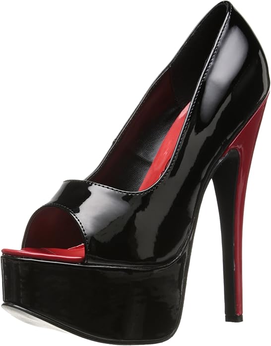 Ellie Shoes Women's 652-Bonnie Platform Pump, Black/Red, 6 M