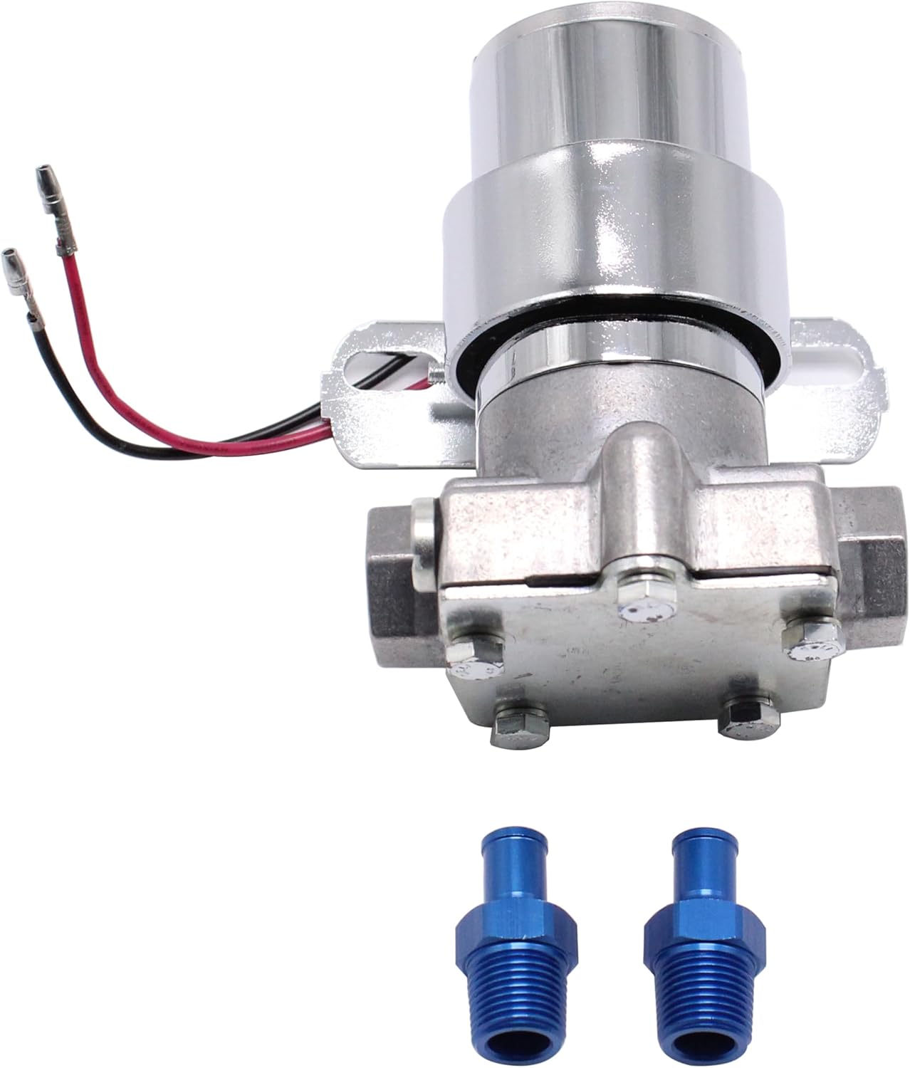 1 pc Electronic Fuel Pumps Chrome Aluminium Electric 110 GPH 3/8" NPT Inlet/Outlet