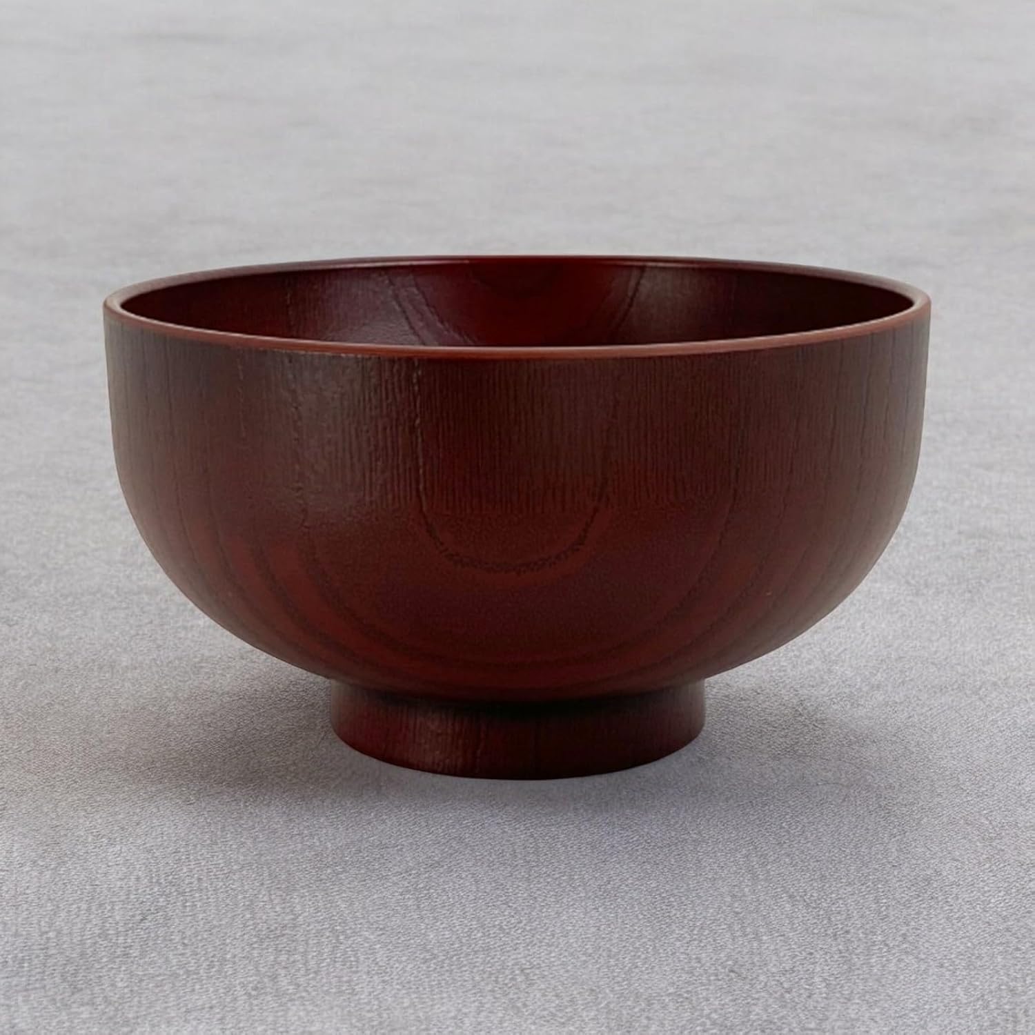 J-kitchens Miso Soup Bowl 12.6 fl oz (370 cc), 4.3 x 2.5 inches (11 x 6.4 cm), Heat Resistant, 110% Wood, Red Slicing, Made in Japan