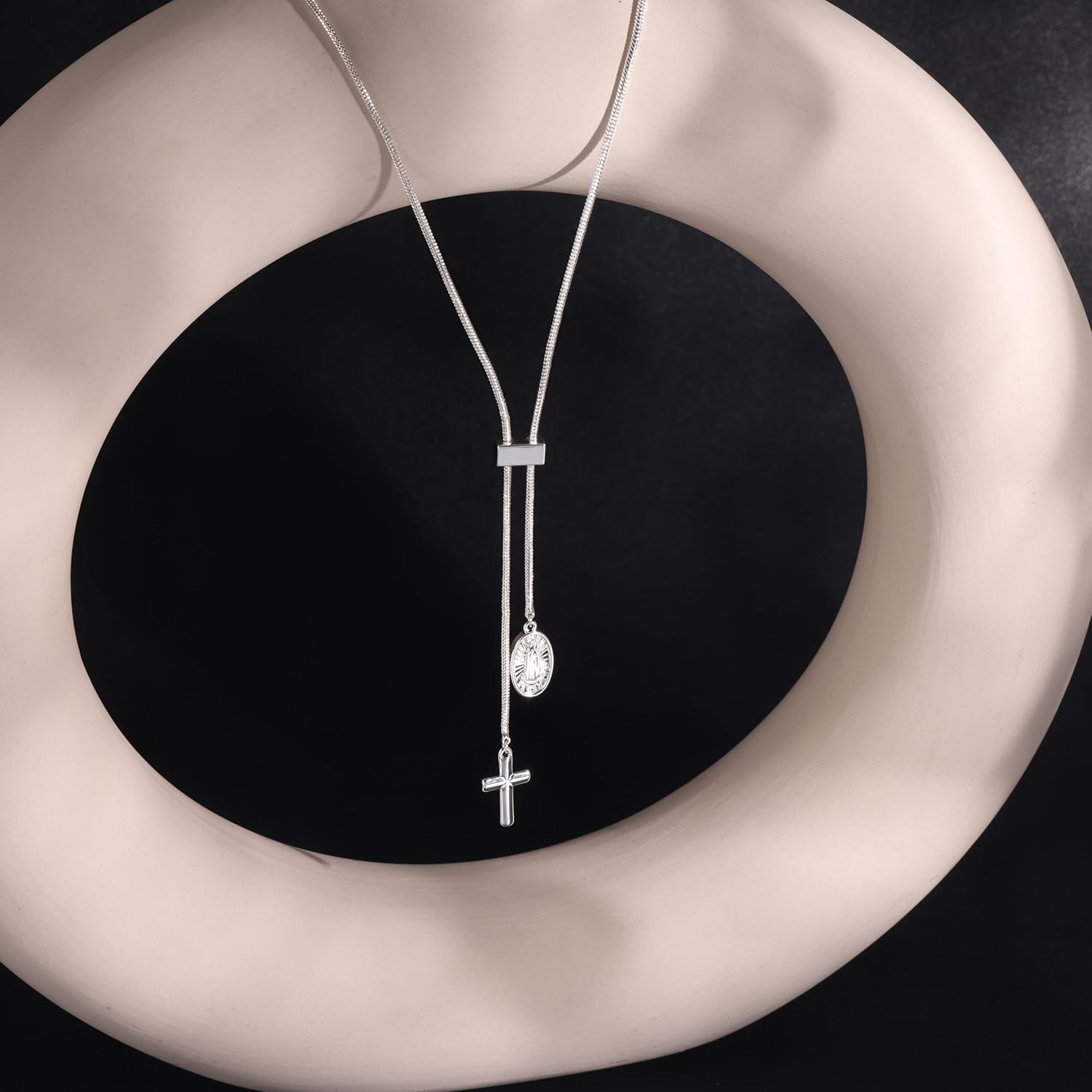 CHESKY Lariat Gold Necklace for Women Trendy, Dainty Long Necklace 14k Gold Plated/Silver Y-Shaped Pendant Necklace Layered Cz Beaded Chain Drop Necklaces Simple Gold Jewelry For Women Gift - Image 7