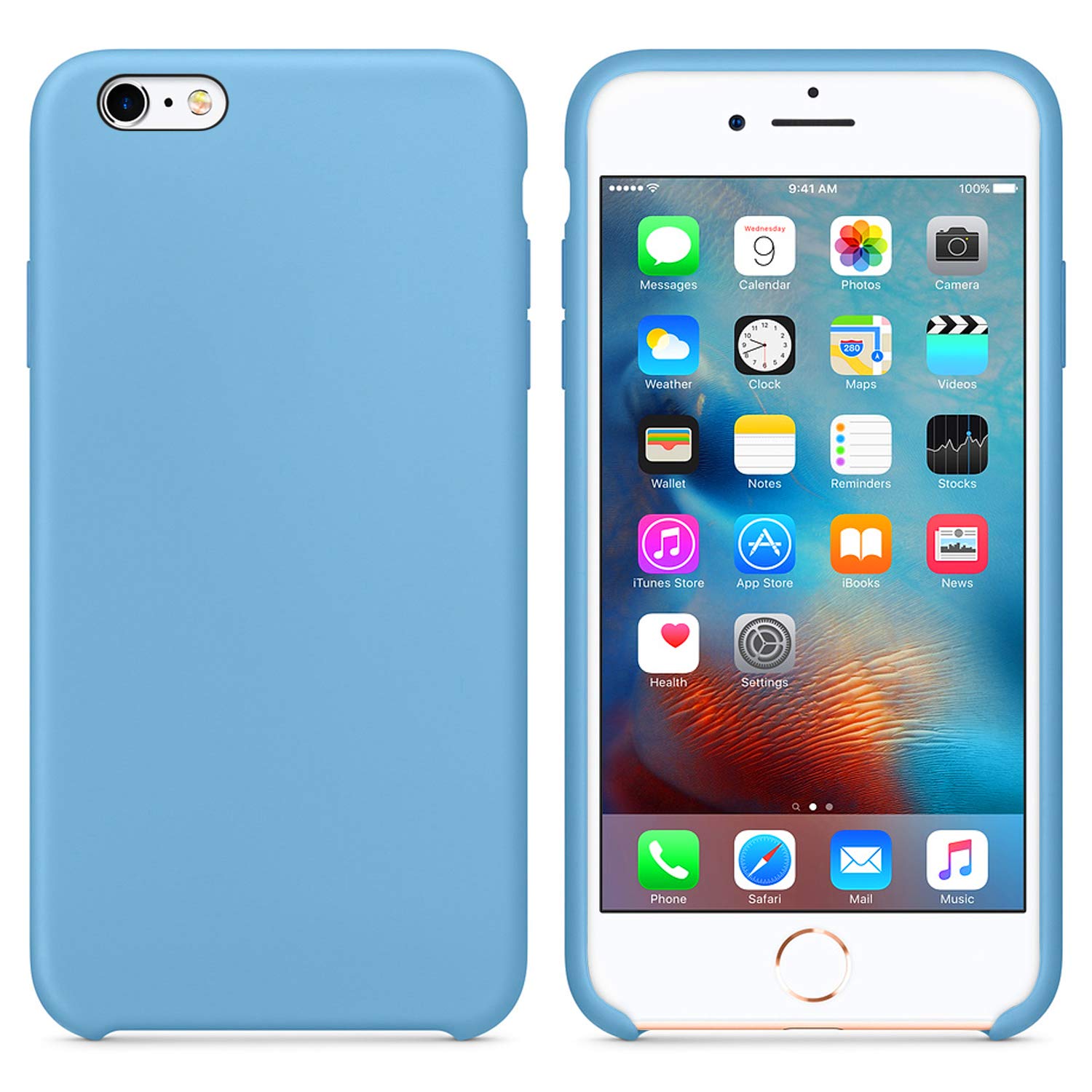 Microsonic Apple iPhone 6S Plus için Kılıf Liquid Lansman Silikon Kantaron Mavisi [iPhone 6S Plus ile Uyumlu Kılıf - Mavisi]